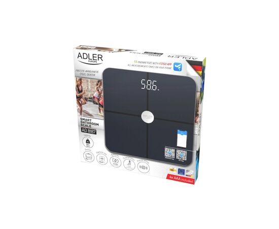 Весы напольные Adler AD 8187 black (AD8187B), изображение 3 Весы напольные Adler AD 8187 black (AD8187B), изображение 3