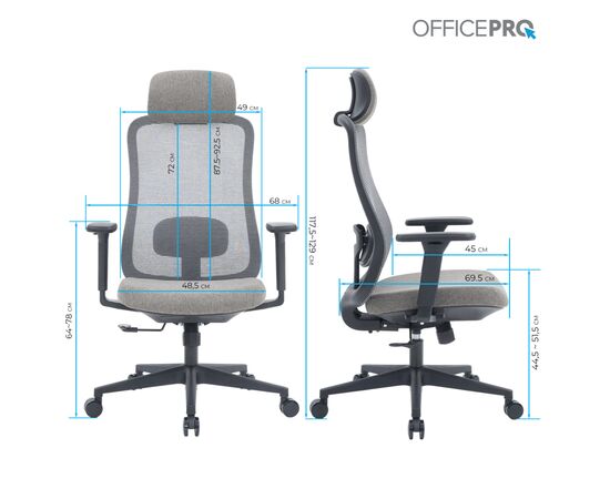 Офисное кресло OfficePro Wave OC599-B-DG-DG (OC599-B-DG-DG), изображение 11 Офисное кресло OfficePro Wave OC599-B-DG-DG (OC599-B-DG-DG), изображение 11
