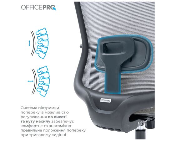 Офисное кресло OfficePro Wave OC599-B-DG-DG (OC599-B-DG-DG), изображение 4 Офисное кресло OfficePro Wave OC599-B-DG-DG (OC599-B-DG-DG), изображение 4