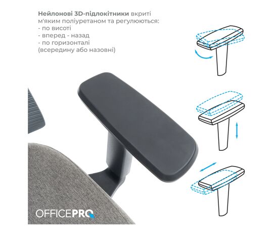 Офисное кресло OfficePro Wave OC599-B-DG-DG (OC599-B-DG-DG), изображение 6 Офисное кресло OfficePro Wave OC599-B-DG-DG (OC599-B-DG-DG), изображение 6