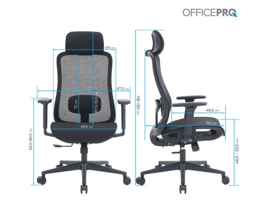 Офисное кресло OfficePro Wave OC670-B-B-B (OC670-B-B-B), изображение 11 Офисное кресло OfficePro Wave OC670-B-B-B (OC670-B-B-B), изображение 11