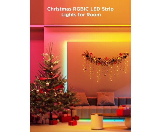 Светодиодная лента Govee H100E LED Compatible extension of H61E1, 1.0m, RGBIC , WI-FI/Bluetooth, white (H100E0D1), изображение 4 Светодиодная лента Govee H100E LED Compatible extension of H61E1, 1.0m, RGBIC , WI-FI/Bluetooth, white (H100E0D1), изображение 4