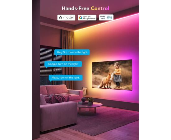 Светодиодная лента Govee H100E LED Compatible extension of H61E1, 1.0m, RGBIC , WI-FI/Bluetooth, white (H100E0D1), изображение 7 Светодиодная лента Govee H100E LED Compatible extension of H61E1, 1.0m, RGBIC , WI-FI/Bluetooth, white (H100E0D1), изображение 7
