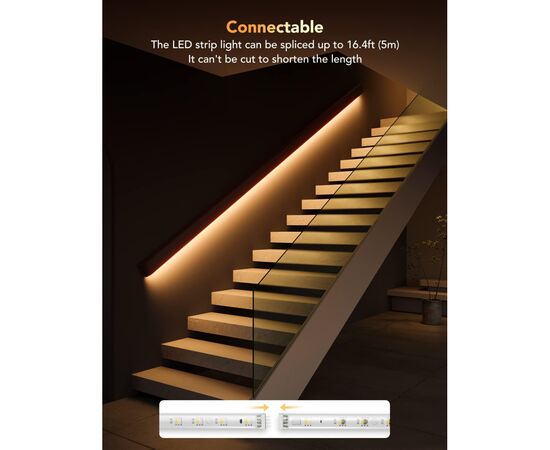Светодиодная лента Govee H100E LED Compatible extension of H61E1, 1.0m, RGBIC , WI-FI/Bluetooth, white (H100E0D1), изображение 8 Светодиодная лента Govee H100E LED Compatible extension of H61E1, 1.0m, RGBIC , WI-FI/Bluetooth, white (H100E0D1), изображение 8