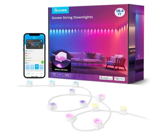 Светодиодная лента Govee H608A 5.0m, RGBIC, WI-FI/Bluetooth, white (H608A301), изображение 10 Светодиодная лента Govee H608A 5.0m, RGBIC, WI-FI/Bluetooth, white (H608A301), изображение 10