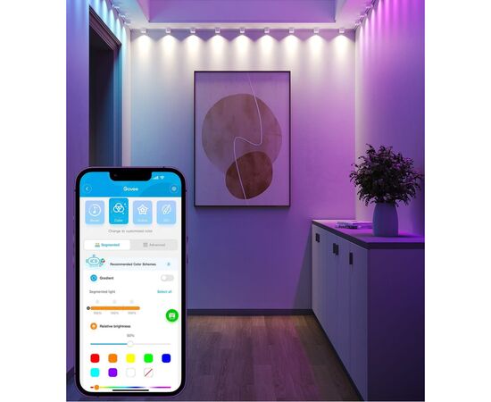 Светодиодная лента Govee H608A 5.0m, RGBIC, WI-FI/Bluetooth, white (H608A301), изображение 5 Светодиодная лента Govee H608A 5.0m, RGBIC, WI-FI/Bluetooth, white (H608A301), изображение 5