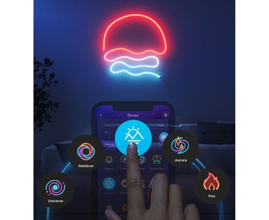 Светодиодная лента Govee H61D3 Neon Rope Light 2, 3.0m, RGBIC, WI-FI/Bluetooth, white (H61D3301), изображение 2 Светодиодная лента Govee H61D3 Neon Rope Light 2, 3.0m, RGBIC, WI-FI/Bluetooth, white (H61D3301), изображение 2