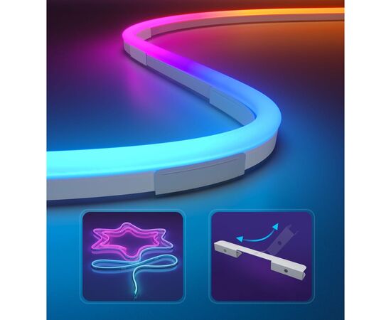 Светодиодная лента Govee H61D3 Neon Rope Light 2, 3.0m, RGBIC, WI-FI/Bluetooth, white (H61D3301), изображение 6 Светодиодная лента Govee H61D3 Neon Rope Light 2, 3.0m, RGBIC, WI-FI/Bluetooth, white (H61D3301), изображение 6