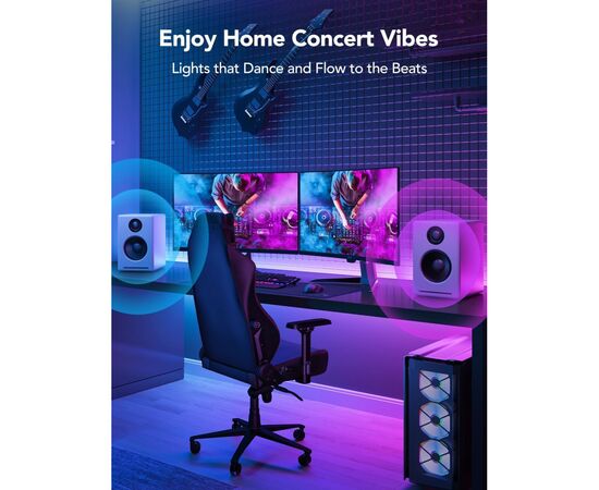 Світлодіодна стрічка Govee H61E1, 5.0m, RGBICW, WI-FI/Bluetooth, white (H61E13D2), зображення 4 Світлодіодна стрічка Govee H61E1, 5.0m, RGBICW, WI-FI/Bluetooth, white (H61E13D2), зображення 4