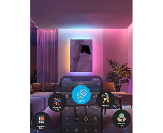 Светодиодная лента Govee H61F5 2 Pro, 5.0m, RGBWWIC, WI-FI/Bluetooth, white (H61F53D1), изображение 4 Светодиодная лента Govee H61F5 2 Pro, 5.0m, RGBWWIC, WI-FI/Bluetooth, white (H61F53D1), изображение 4
