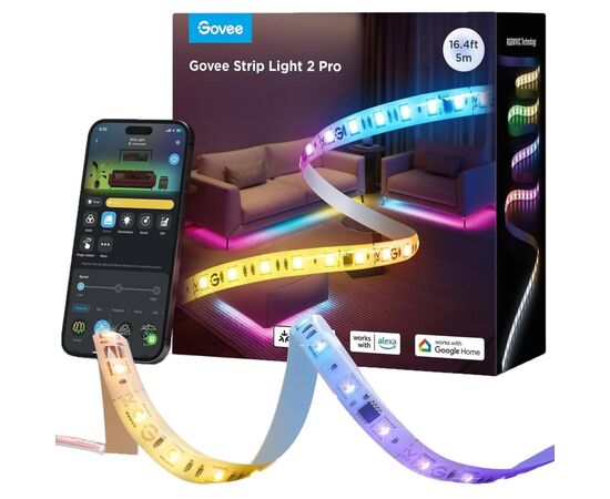 Світлодіодна стрічка Govee H61F5 2 Pro, 5.0m, RGBWWIC, WI-FI/Bluetooth, white (H61F53D1)