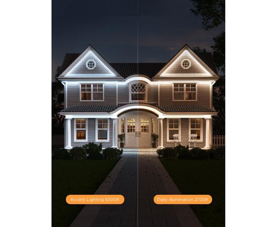 Светодиодная лента Govee H70A1 Phantasy Outdoor LED, 10.0m, RGBICWW, WI-FI/Bluetooth, white (H70A13D1), изображение 2 Светодиодная лента Govee H70A1 Phantasy Outdoor LED, 10.0m, RGBICWW, WI-FI/Bluetooth, white (H70A13D1), изображение 2