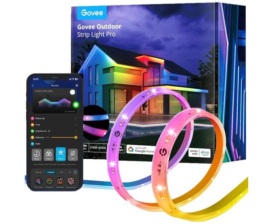 Світлодіодна стрічка Govee H70A1 Phantasy Outdoor LED, 10.0m, RGBICWW, WI-FI/Bluetooth, white (H70A13D1)