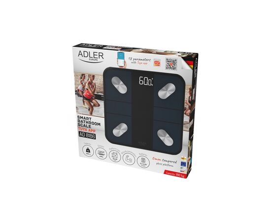 Весы напольные Adler AD 8186 black (AD8186B), изображение 3 Весы напольные Adler AD 8186 black (AD8186B), изображение 3