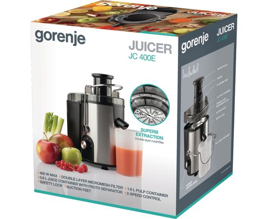 Соковижималка Gorenje JC400BE, зображення 8 Соковижималка Gorenje JC400BE, зображення 8