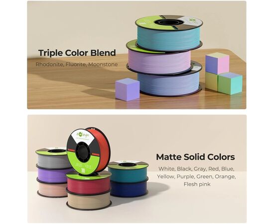 Пластик для 3D-принтера Creality Soleyin matte 1кг, 1.75мм, gray (3301010517), зображення 4 Пластик для 3D-принтера Creality Soleyin matte 1кг, 1.75мм, gray (3301010517), зображення 4
