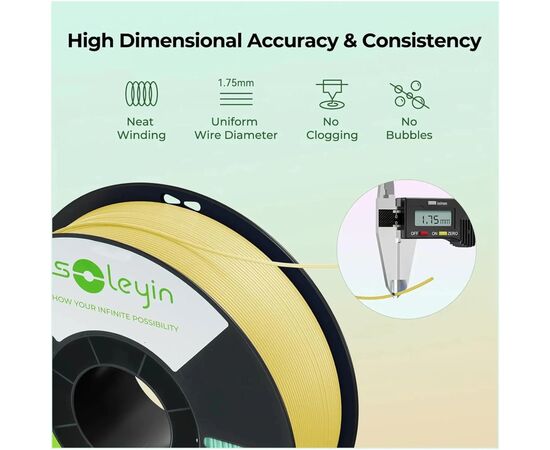 Пластик для 3D-принтера Creality Soleyin 1кг, 1.75мм, green light (3301010508), зображення 5 Пластик для 3D-принтера Creality Soleyin 1кг, 1.75мм, green light (3301010508), зображення 5