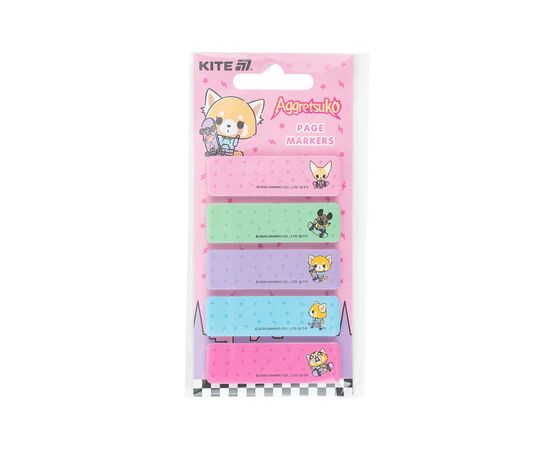 Стикер-закладка Kite бумажная с рисунком Aggretsuko, 100 шт, 5х15х50 мм, прямоугольная (AR25-480), изображение 2 Стикер-закладка Kite бумажная с рисунком Aggretsuko, 100 шт, 5х15х50 мм, прямоугольная (AR25-480), изображение 2