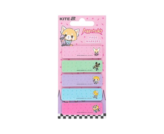Стикер-закладка Kite бумажная с рисунком Aggretsuko, 100 шт, 5х15х50 мм, прямоугольная (AR25-480)
