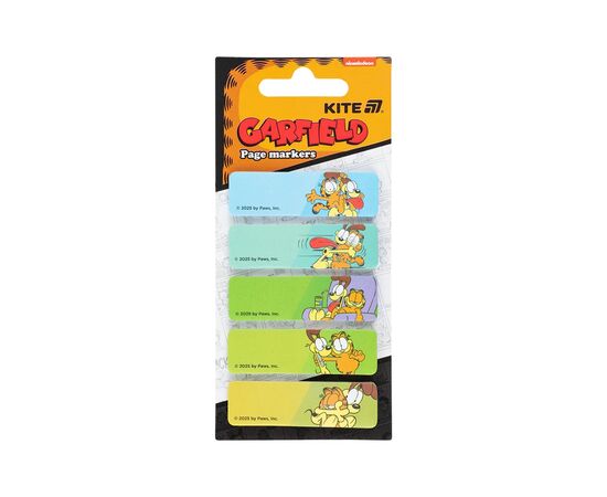 Стікер-закладка Kite паперова з малюнком Garfield, 100 шт, 5х15х50 мм, прямокутна (GF25-480)