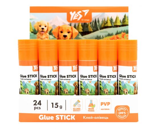 Клей Yes олівець PVA Orange Line 15г (320296), зображення 2 Клей Yes олівець PVA Orange Line 15г (320296), зображення 2