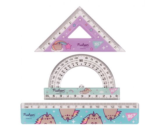 Лінійка Yes набір Pusheen, лінійка 15 см (3 предмети) (370675), зображення 2