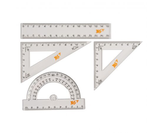 Лінійка Yes набір лінійка 15 см (4 предмети) (370263), зображення 2