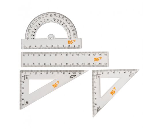 Лінійка Yes набір 4 предмета лінійка 15 см в ПВХ чохлi (370512), зображення 3 Лінійка Yes набір 4 предмета лінійка 15 см в ПВХ чохлi (370512), зображення 3