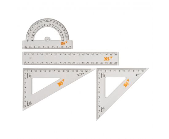 Лінійка Yes набір 4 предмета лінійка 20 см (370262), зображення 2