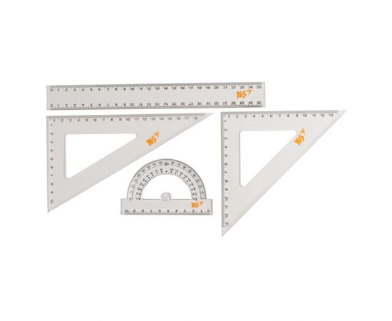 Лінійка Yes набір 4 предмета лінійка 25 см (370261), зображення 2