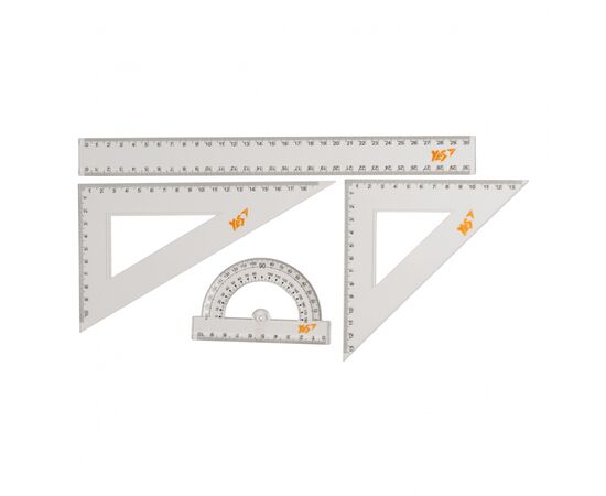 Лінійка Yes набір 4 предмета лінійка 30 см (370258), зображення 2