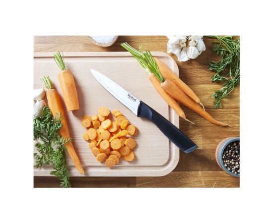 Набір ножів Tefal Essential 3шт, нержавіюча сталь, пластик, чорний (K2219455), зображення 3 Набір ножів Tefal Essential 3шт, нержавіюча сталь, пластик, чорний (K2219455), зображення 3