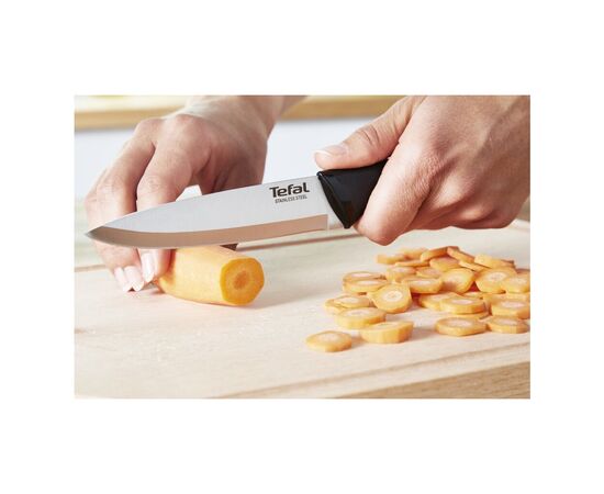 Набір ножів Tefal Essential 3шт, нержавіюча сталь, пластик, чорний (K2219455), зображення 4 Набір ножів Tefal Essential 3шт, нержавіюча сталь, пластик, чорний (K2219455), зображення 4