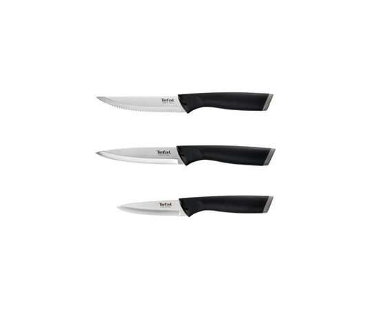 Набір ножів Tefal Essential 3шт, нержавіюча сталь, пластик, чорний (K2219455), зображення 7 Набір ножів Tefal Essential 3шт, нержавіюча сталь, пластик, чорний (K2219455), зображення 7