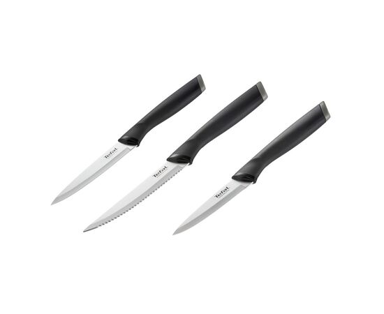 Набор ножей Tefal Essential 3шт, нержавіюча сталь, пластик, чорний (K2219455)