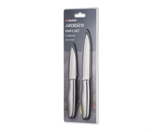 Набор ножей Ardesto Gemini Gourmet 2 предмети, нержавіюча сталь (AR2102GR), изображение 4 Набор ножей Ardesto Gemini Gourmet 2 предмети, нержавіюча сталь (AR2102GR), изображение 4