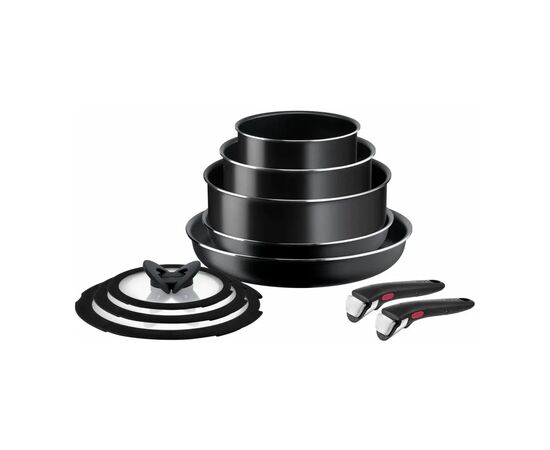 Набор посуды Tefal Ingenio Easy Cook & Clean 10 предметів чорний (L1539053)