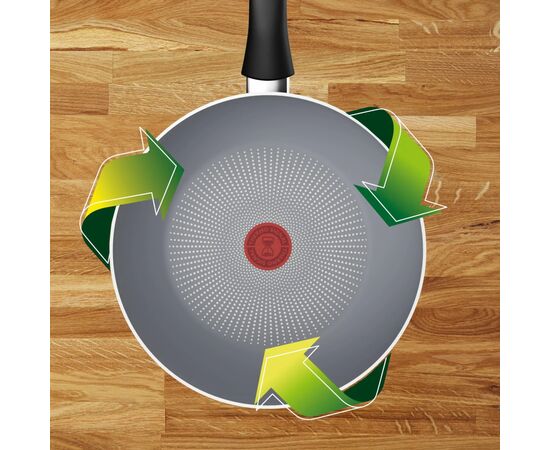 Сковорода Tefal ВОК Halo 28 см, алюміній, бакеліт, сірий (C3121953), зображення 4 Сковорода Tefal ВОК Halo 28 см, алюміній, бакеліт, сірий (C3121953), зображення 4