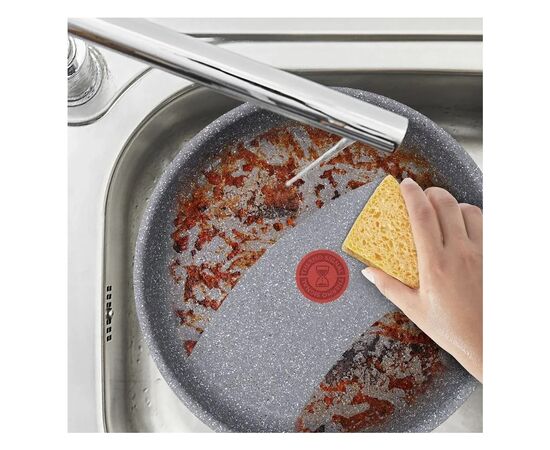 Сковорода Tefal ВОК Hard Stone 28 см, алюміній, бакеліт, сірий (D4561932), изображение 5 Сковорода Tefal ВОК Hard Stone 28 см, алюміній, бакеліт, сірий (D4561932), изображение 5