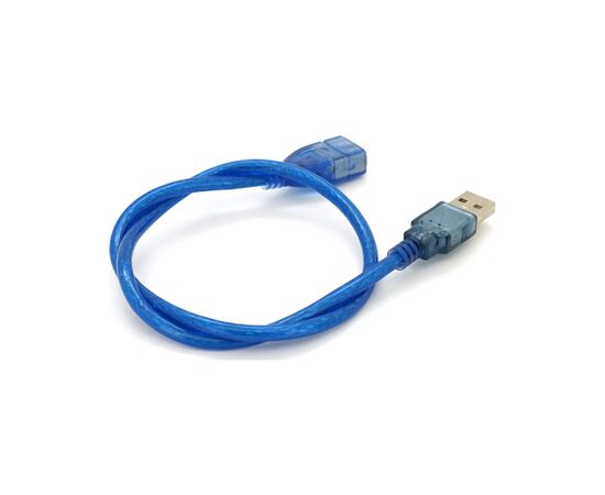 Дата кабель USB 2.0 AM/AF 0.5m transparent blue Voltronic (YT-AM/AF-0,5TBL)