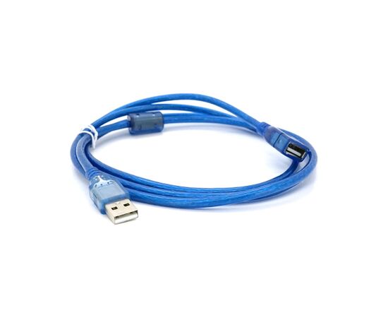 Дата кабель USB 2.0 AM/AF 1.5m ferrite transparent blue Voltronic (YT-AM/AF-1.5TBL), изображение 2 Дата кабель USB 2.0 AM/AF 1.5m ferrite transparent blue Voltronic (YT-AM/AF-1.5TBL), изображение 2