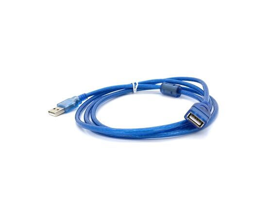 Дата кабель USB 2.0 AM/AF 1.5m ferrite transparent blue Voltronic (YT-AM/AF-1.5TBL)