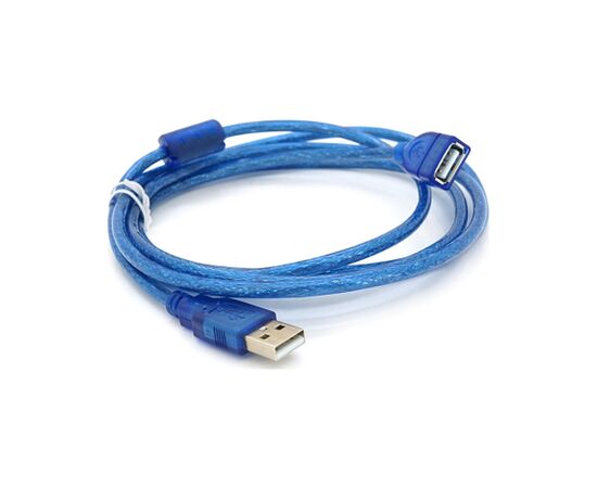 Дата кабель USB 2.0 AM/AF 1.8m ferrite transparent blue Voltronic (YT-AM/AF-1.8TBL), изображение 2 Дата кабель USB 2.0 AM/AF 1.8m ferrite transparent blue Voltronic (YT-AM/AF-1.8TBL), изображение 2