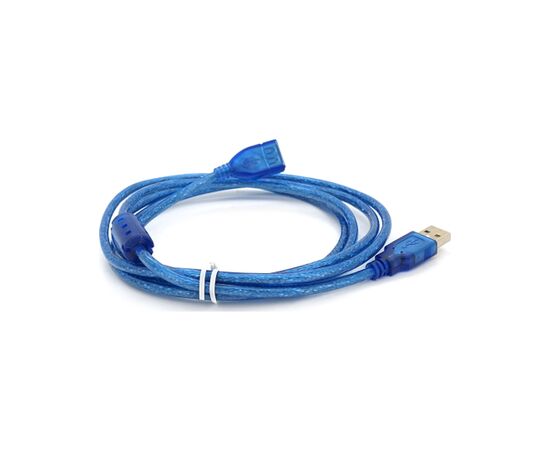 Дата кабель USB 2.0 AM/AF 1.8m ferrite transparent blue Voltronic (YT-AM/AF-1.8TBL)