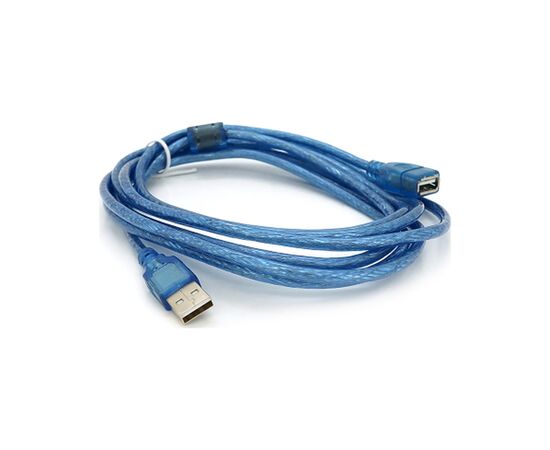 Дата кабель USB 2.0 AM/AF 3.0m ferrite transparent blue Voltronic (YT-AM/AF-3.0TBL), изображение 2 Дата кабель USB 2.0 AM/AF 3.0m ferrite transparent blue Voltronic (YT-AM/AF-3.0TBL), изображение 2