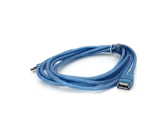 Дата кабель USB 2.0 AM/AF 3.0m ferrite transparent blue Voltronic (YT-AM/AF-3.0TBL)