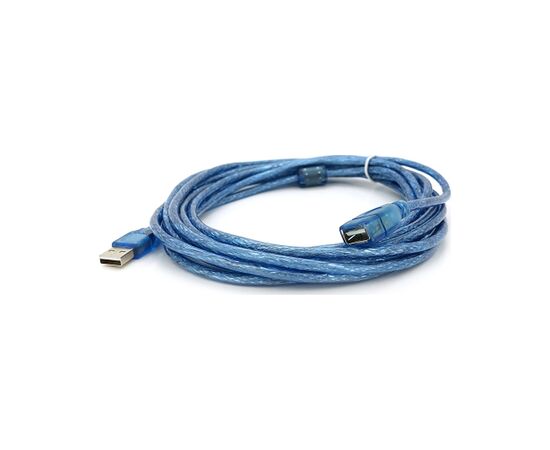 Дата кабель USB 2.0 AM/AF 5.0m ferrite transparent blue Voltronic (YT-AM/AF-5.0TBL), изображение 2 Дата кабель USB 2.0 AM/AF 5.0m ferrite transparent blue Voltronic (YT-AM/AF-5.0TBL), изображение 2