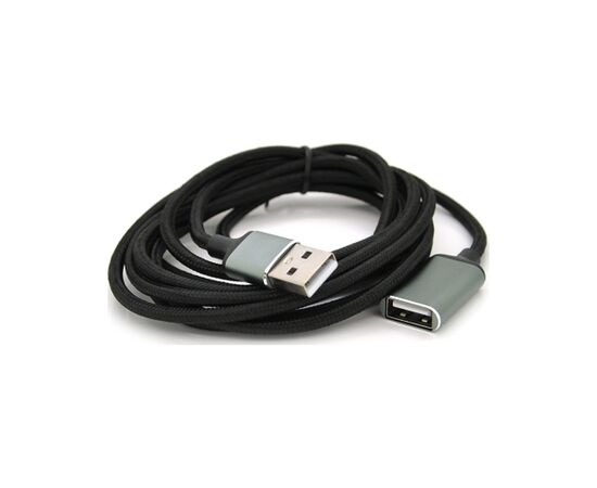 Дата кабель USB 2.0 AM/AF 2.0m black VEGGIEG (YT-AM/AF-UF2-2)