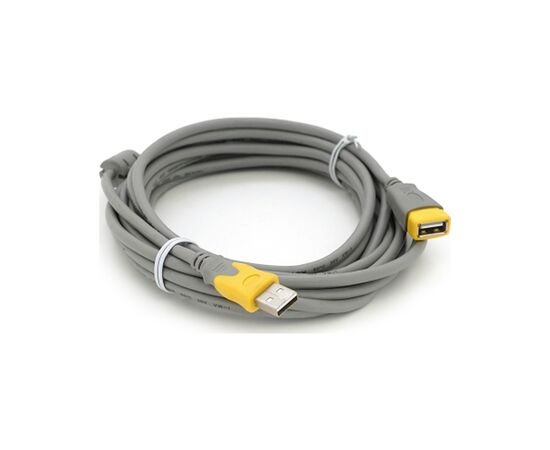 Дата кабель USB 2.0 AM/AF 5.0m ferrite grey yellow VEGGIEG (YT-AM/AF-5.0GY), изображение 2 Дата кабель USB 2.0 AM/AF 5.0m ferrite grey yellow VEGGIEG (YT-AM/AF-5.0GY), изображение 2