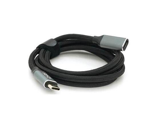 Дата кабель USB-C M/F 1.0m USB 3.2 Gen2 100W 10Gbps 4K60Hz black Voltronic (YT-TC-TC-EXB-1m), изображение 2